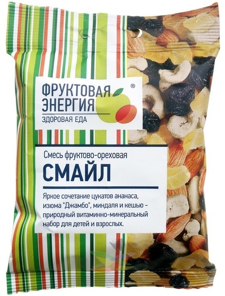 Смесь фруктово-ореховая Смайл ананас/изюм 50г