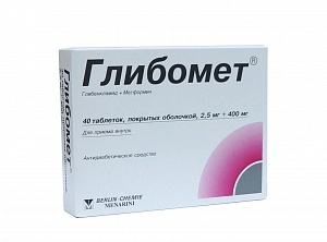 Глибомет таб п/о 2,5 мг/400 мг №40