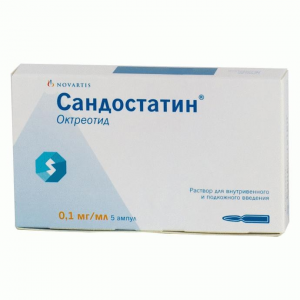 Сандостатин р-р д/ин 0,1мг/мл амп 1мл №5