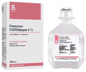 Глюкоза-СОЛОфарм р-р д/инф 5% 200мл
