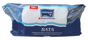 Вата Bella cotton Matopat хирург н/стер 50г (в рулоне)